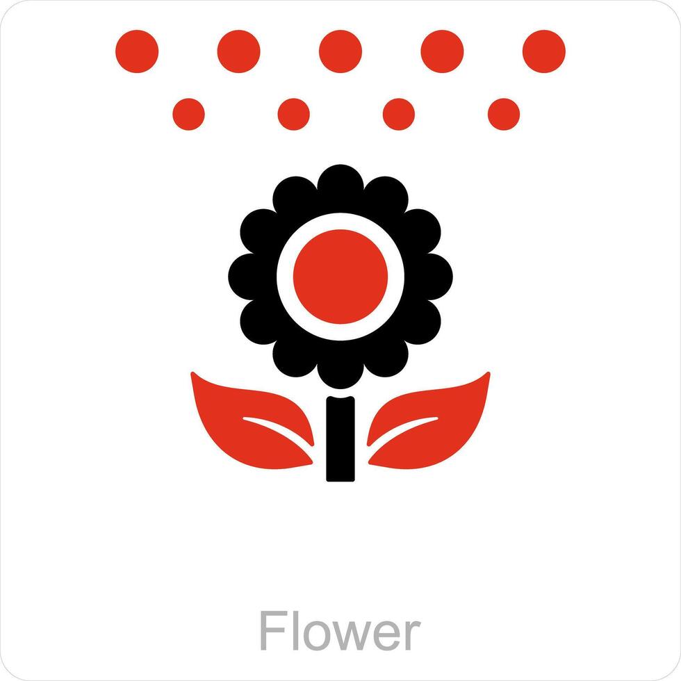 bloem en fabriek icoon concept vector