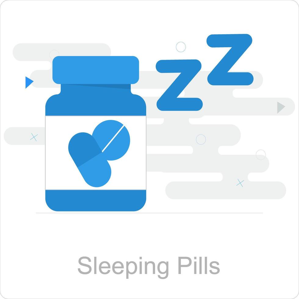 slapen pillen en apotheek icoon concept vector