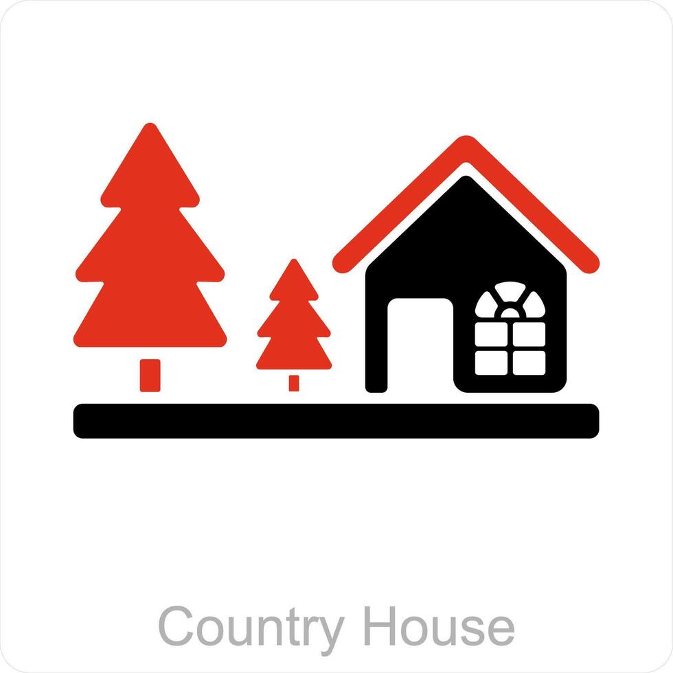 land huis en huisje icoon concept vector