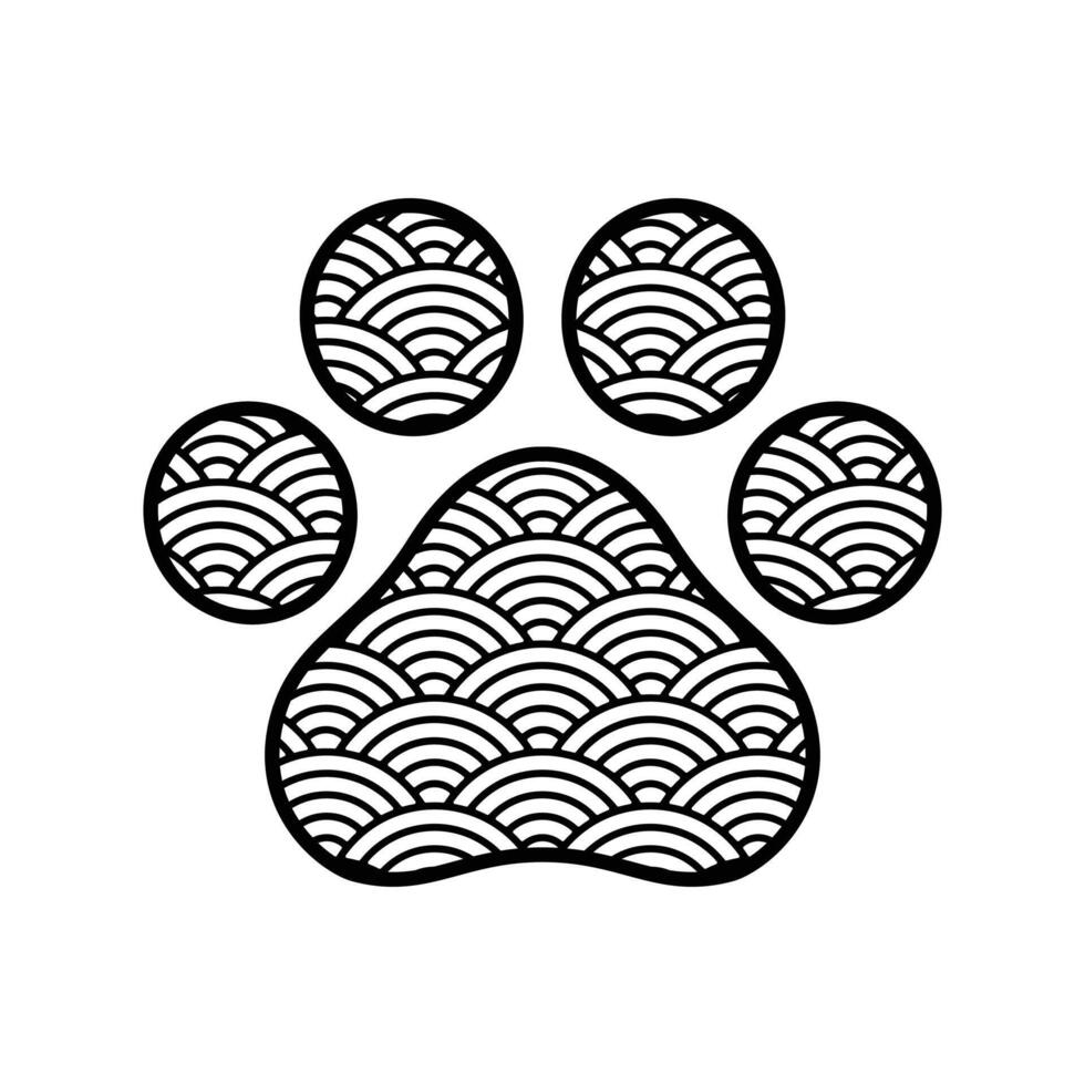 hond poot voetafdruk icoon logo vector Japan Golf patroon Frans bulldog tekenfilm symbool karakter illustratie ontwerp