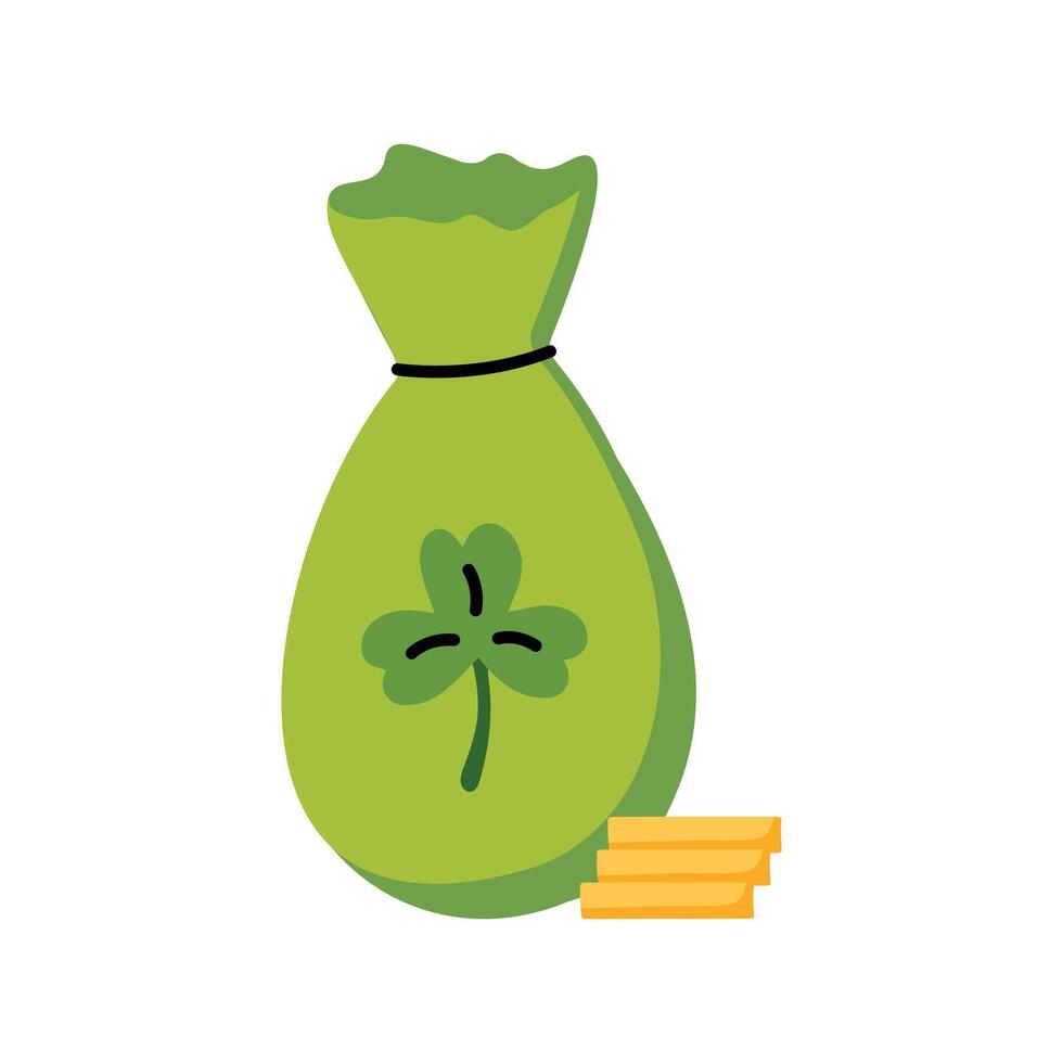 een zak van geld en munten voor st. Patrick dag vector