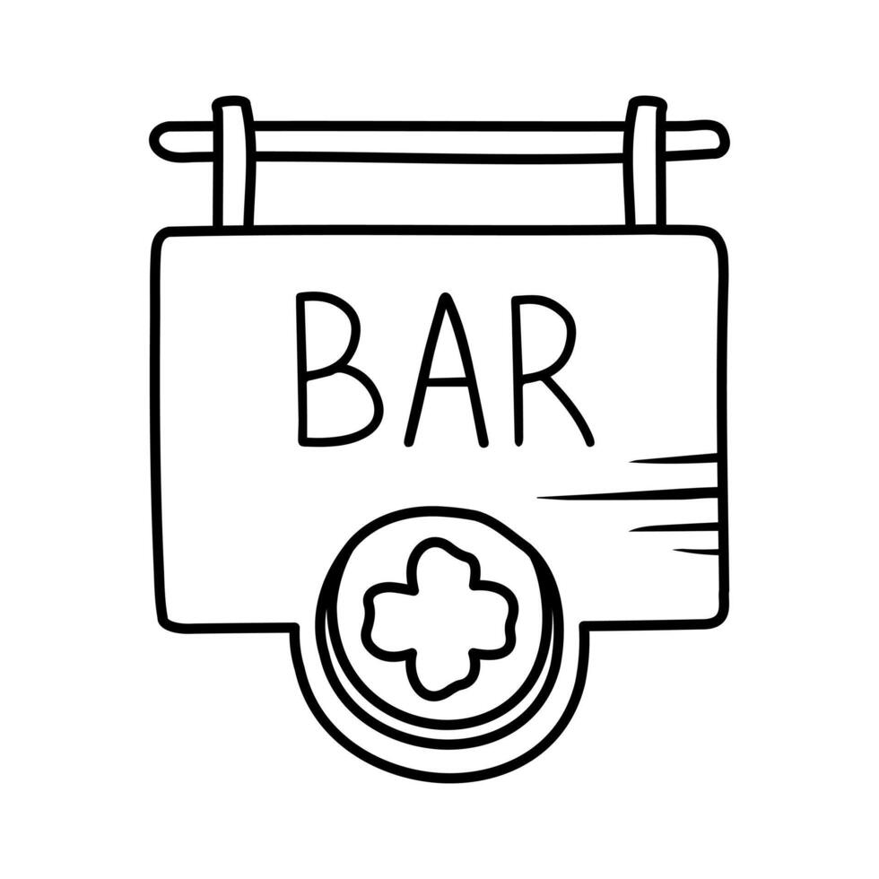 houten bar teken voor st. Patrick dag vector