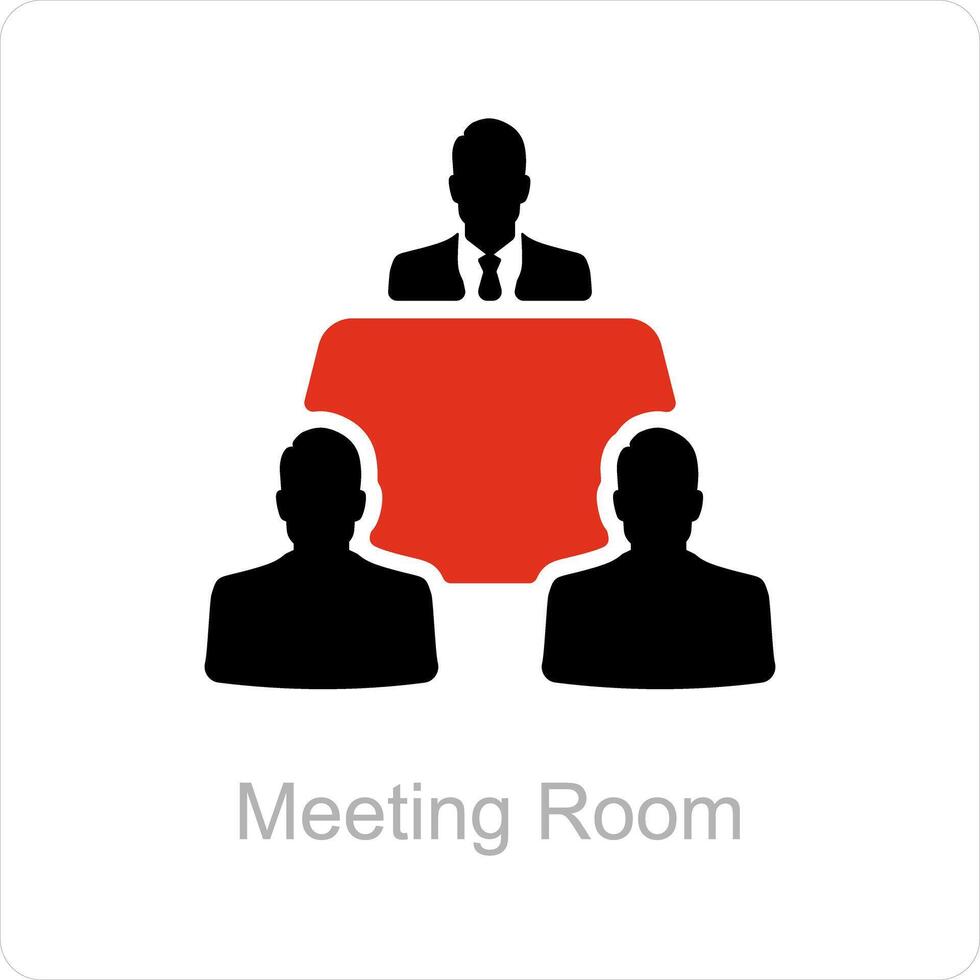 vergadering kamer en kantoor icoon concept vector