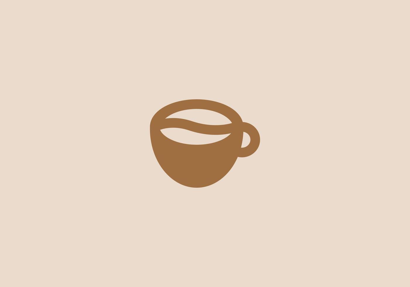 logo koffie beker. logo modern, minimalistische en bewerkbare kleur vector