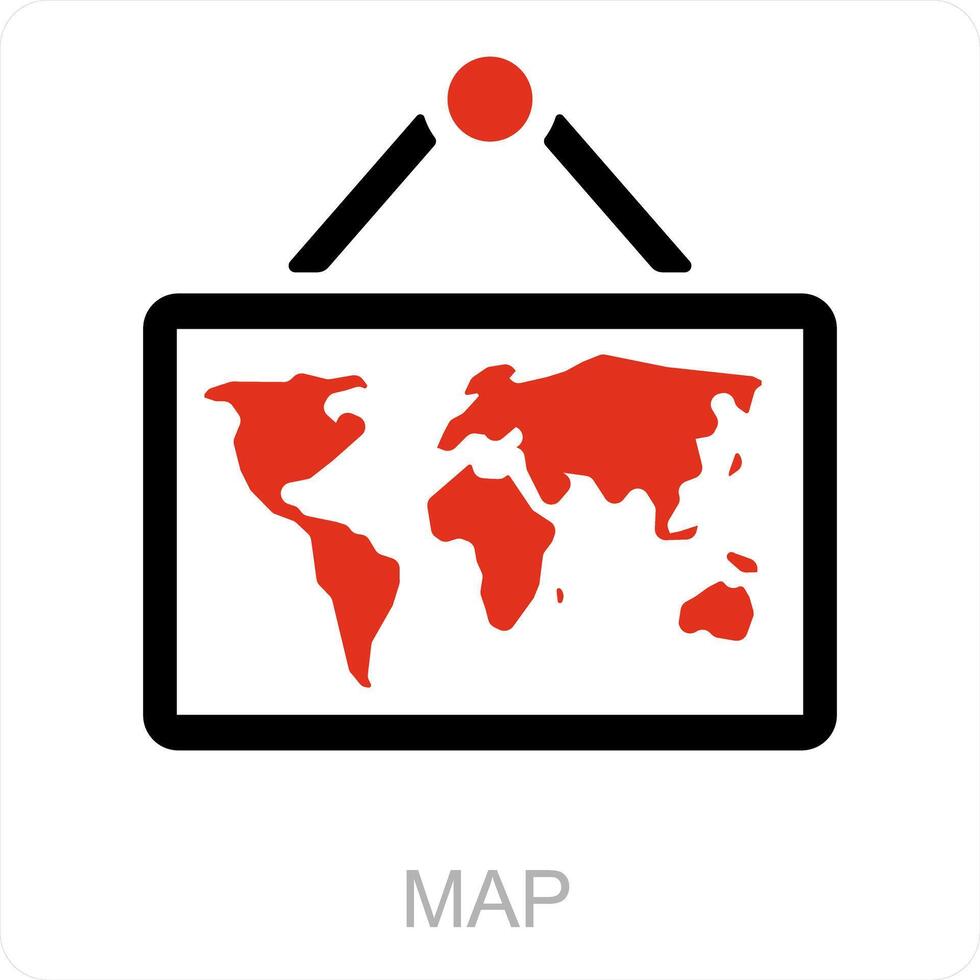 kaart en politiek icoon concept vector