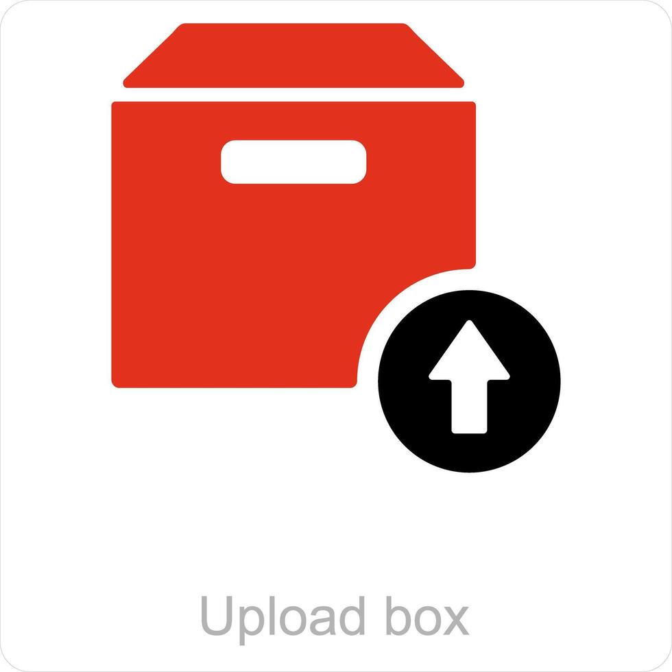 uploaden doos en verhuisd icoon concept vector
