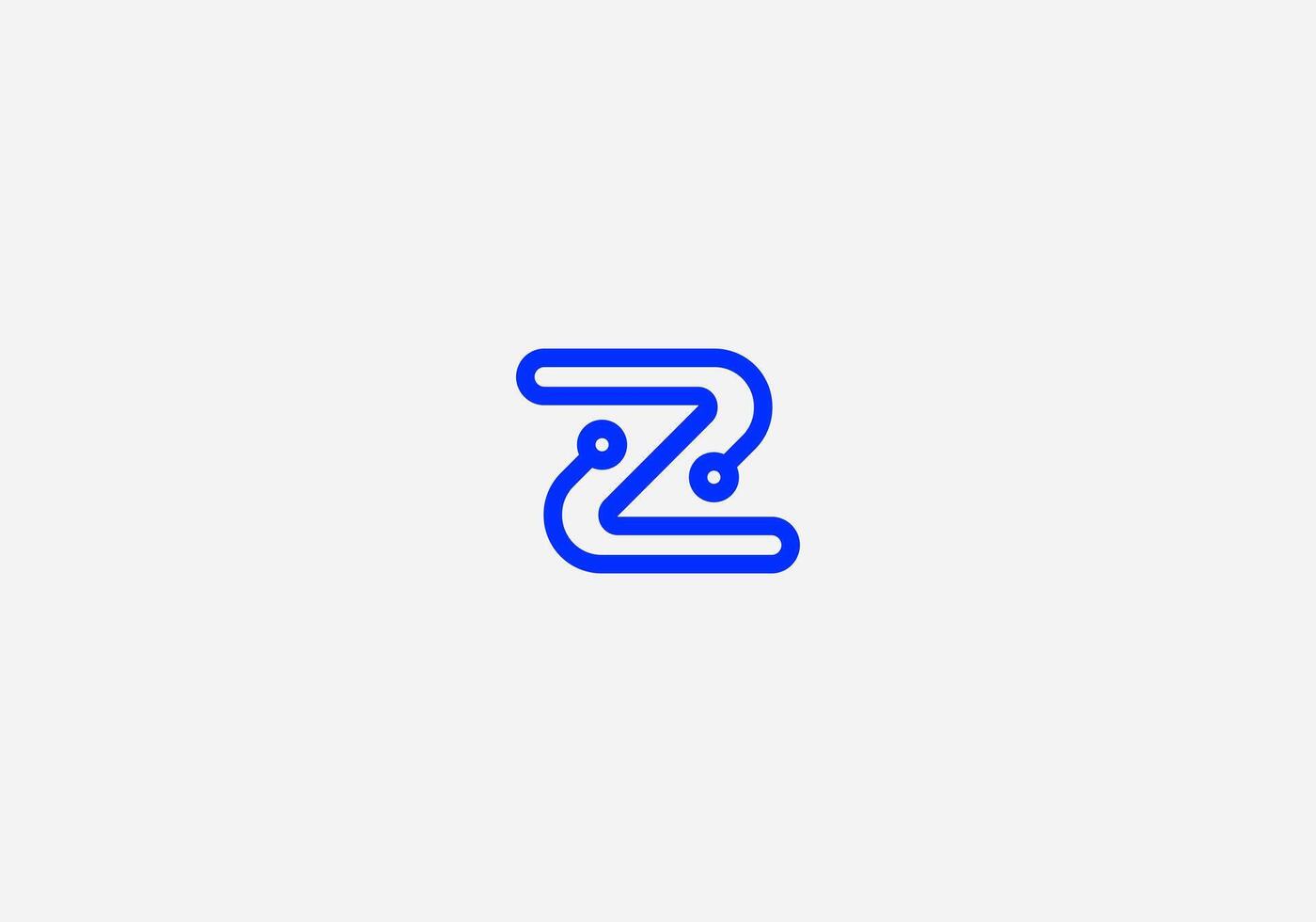 logo brief z en technologie, connectiviteit. techniek, telecommunicatie, aansluiten, logo uniek, modern, minimalistisch. bedrijf identiteit vector icoon.