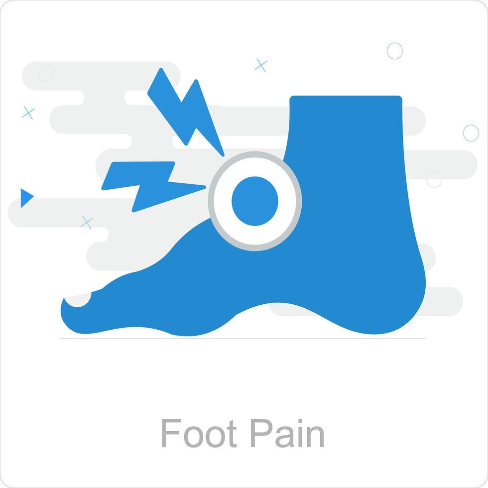 voet pijn en voetpijn icoon concept vector