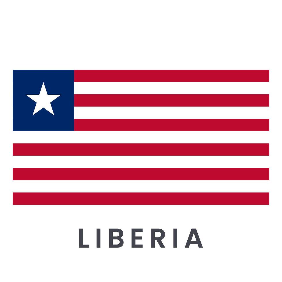 nationaal vlag van Liberia geïsoleerd Aan wit achtergrond. vector