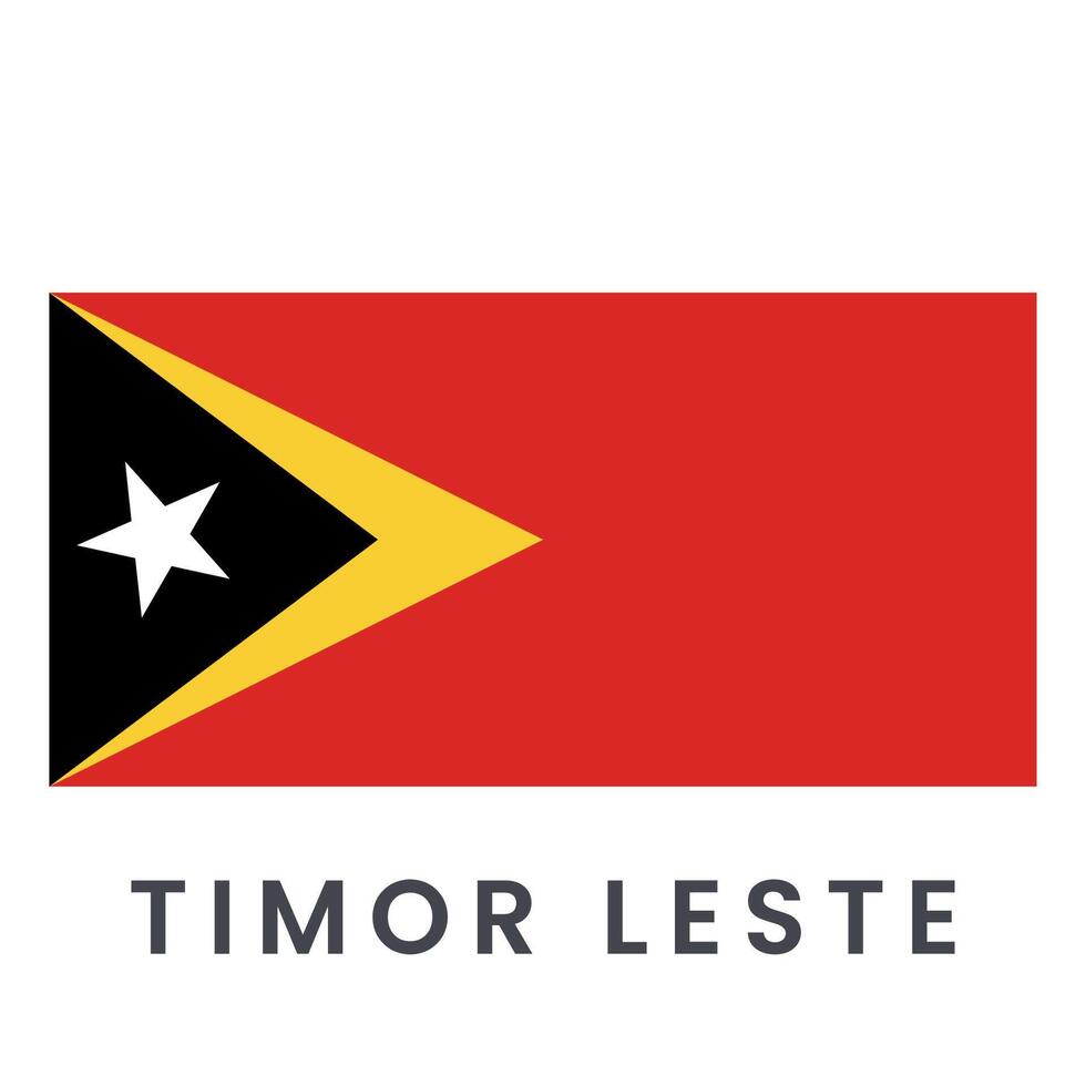 Timor leste vlag geïsoleerd Aan wit achtergrond. vector