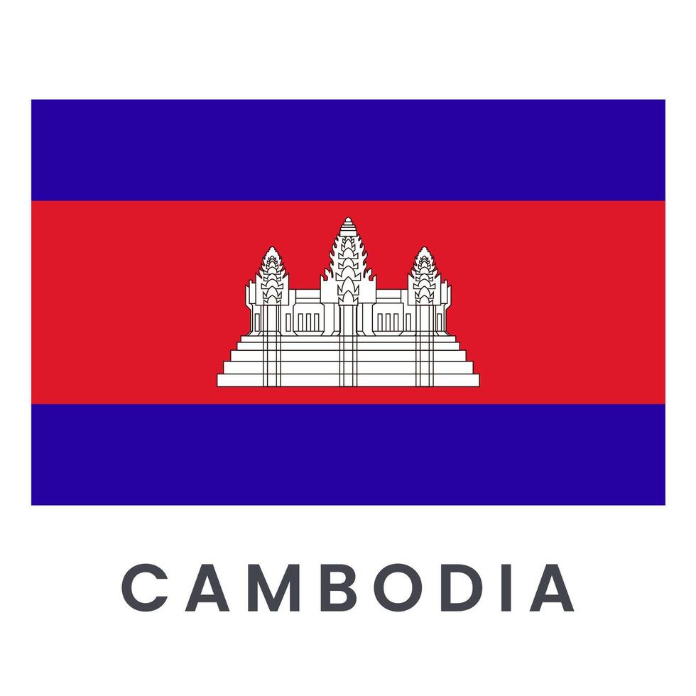 vlag van Cambodja geïsoleerd Aan wit achtergrond. vector