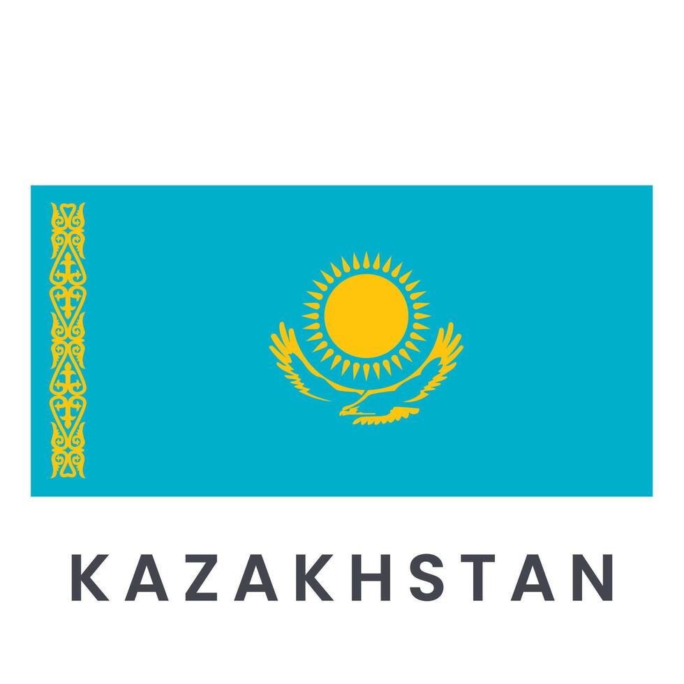 vlag van Kazachstan vector icoon illustratie geïsoleerd Aan wit achtergrond.