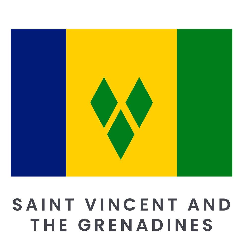 de nationaal vlag van de land van heilige vincent en de grenadines geïsoleerd Aan wit achtergrond. vector