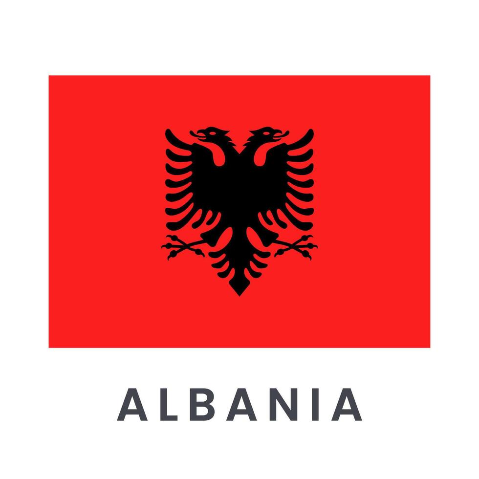 vlag van Albanië geïsoleerd Aan wit achtergrond. vector