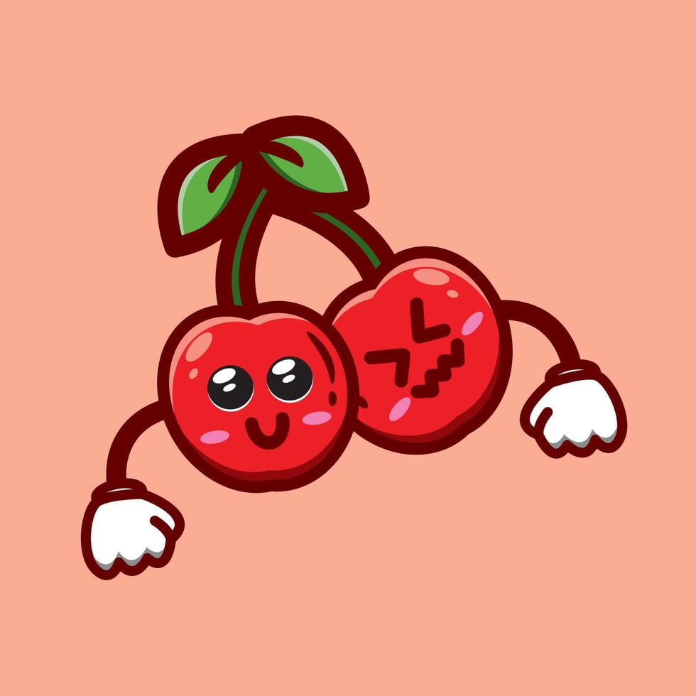 schattig vector ontwerp illustratie van kers fruit