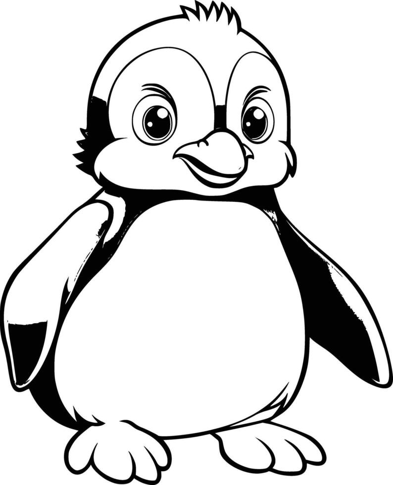 schattig pinguïn kleur bladzijde tekening voor kinderen vector