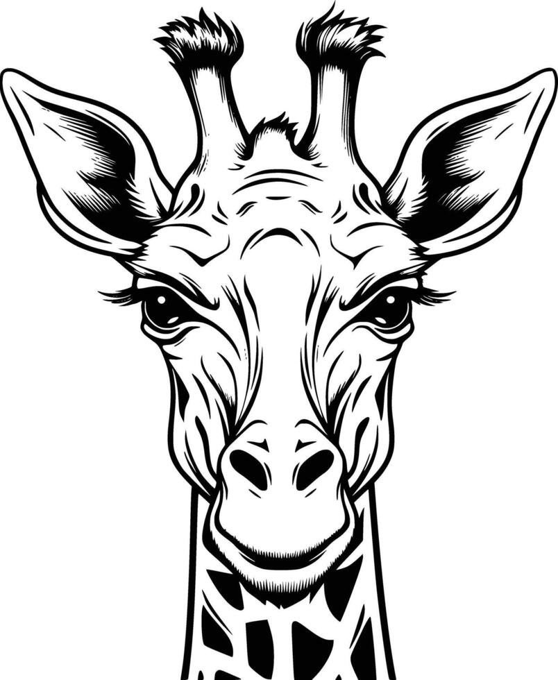 schattig giraffe hoofd kleur Pagina's voor kinderen vector