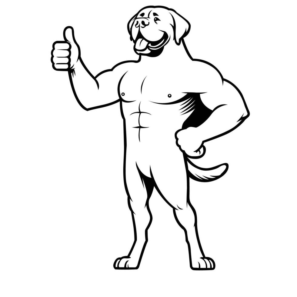 ai gegenereerd mastiff hond gelukkig duimen omhoog illustratie vector