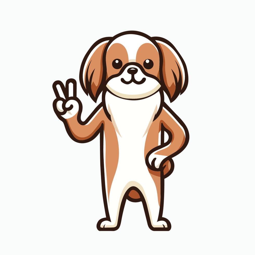 ai gegenereerd Japans kin hond vrede gebaar illustratie vector