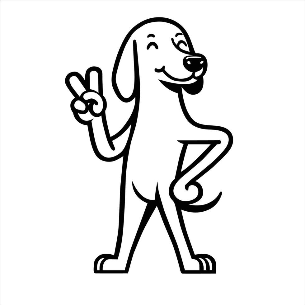 ai gegenereerd zelfverzekerd Engels foxhound vrede gebaar illustratie vector