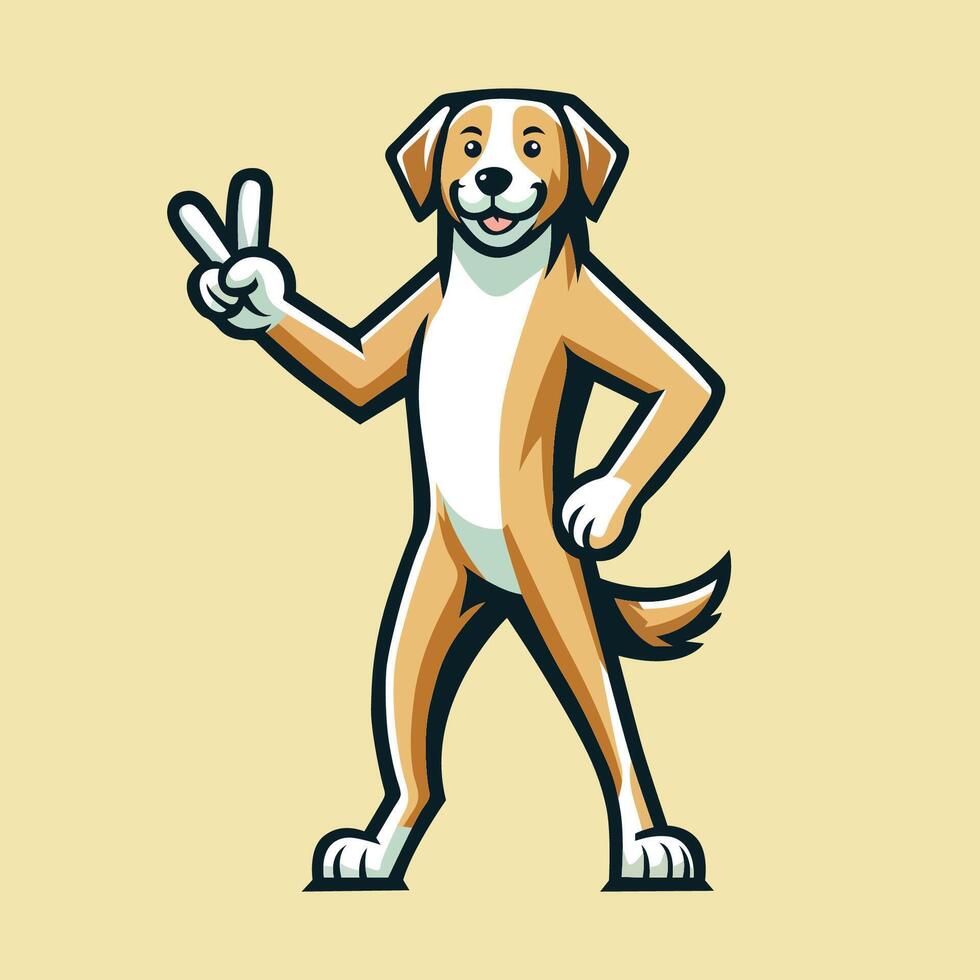 ai gegenereerd kiekendief hond vrede gebaar geïsoleerd illustratie vector