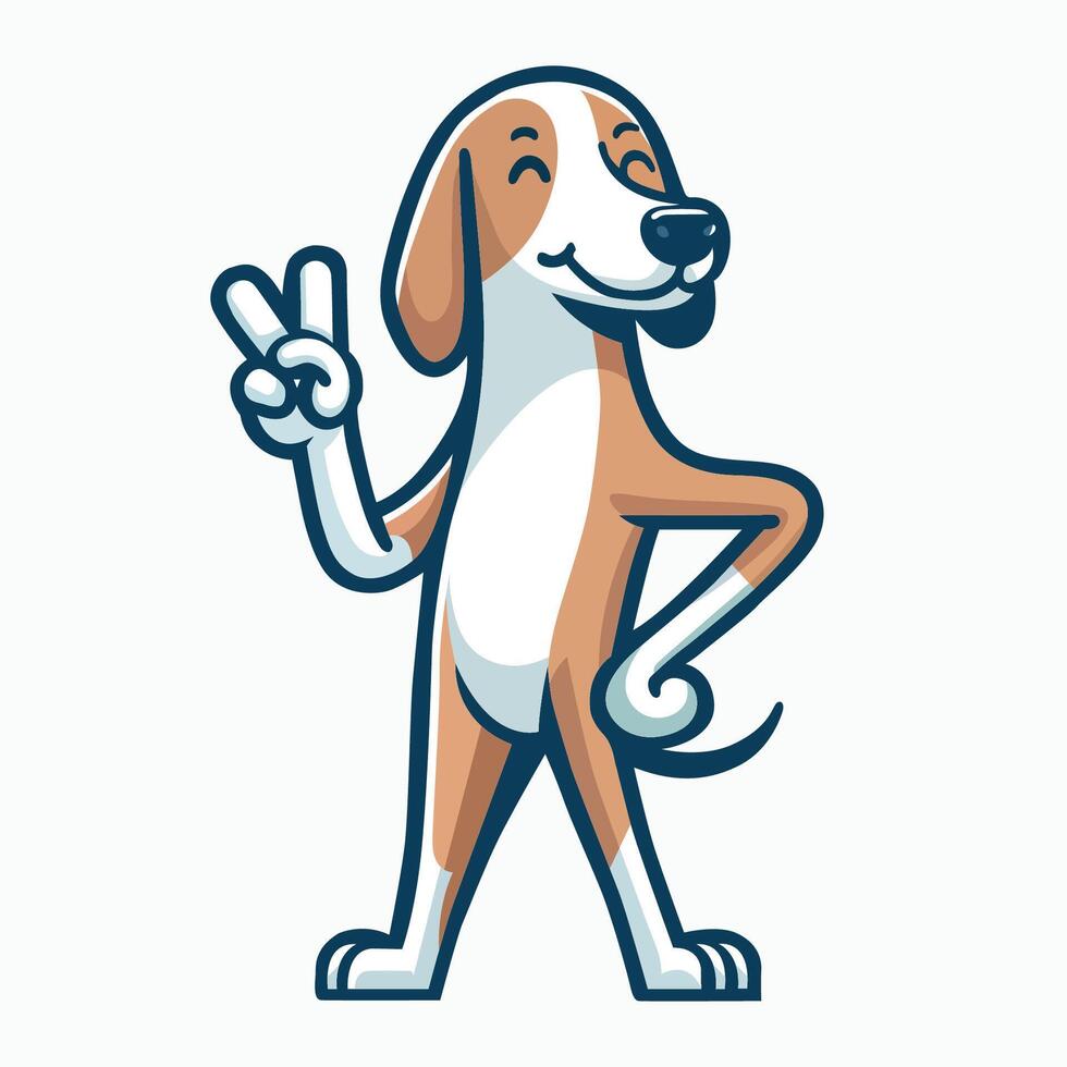ai gegenereerd Engels foxhound hond vrede gebaar illustratie vector