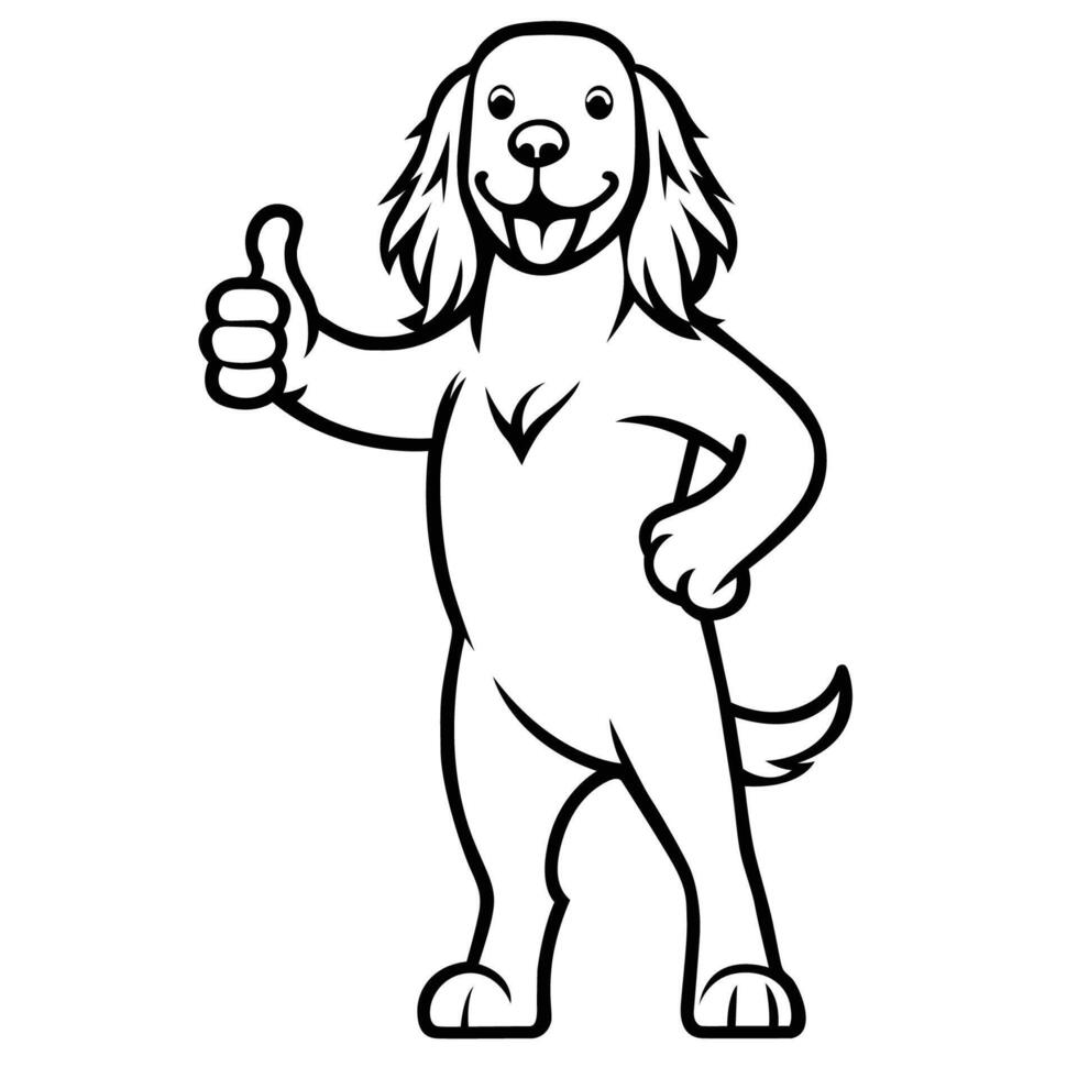 ai gegenereerd Engels springer spaniel hond gelukkig duimen omhoog illustratie vector