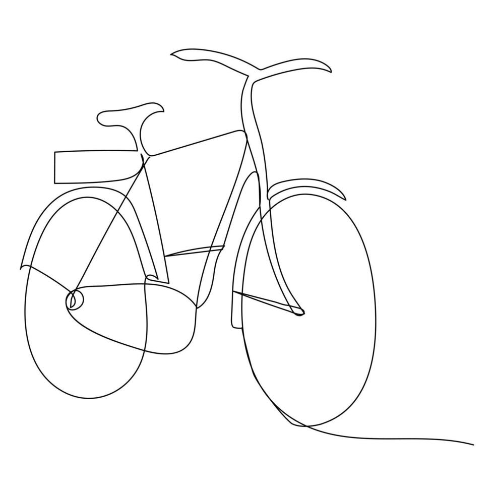 doorlopend single vector lijn kunst tekening en een lijn illustratie van fiets