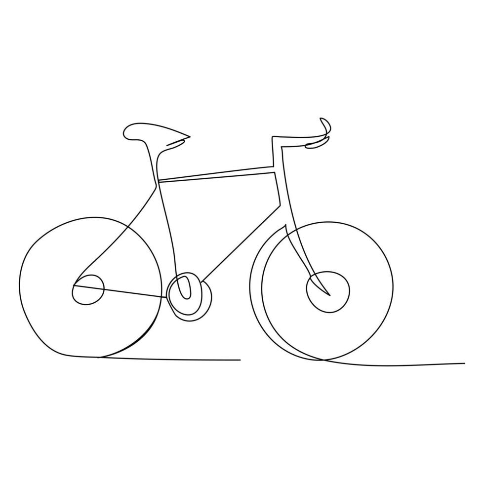 doorlopend single vector lijn kunst tekening en een lijn illustratie van fiets