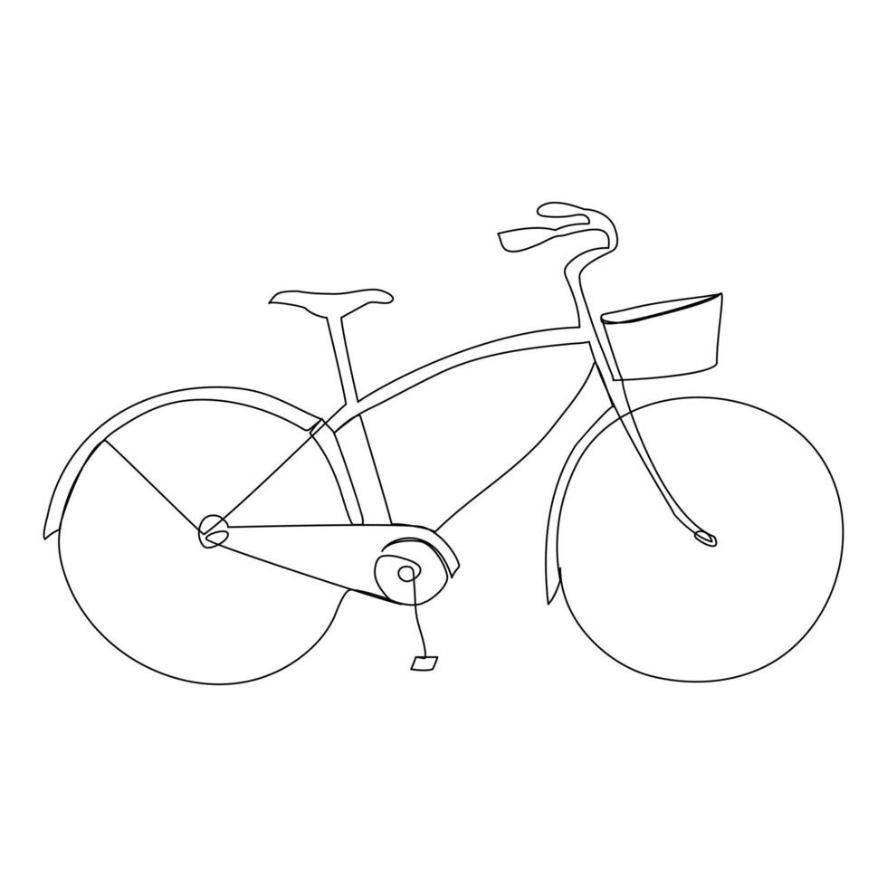 doorlopend single vector lijn kunst tekening en een lijn illustratie van fiets