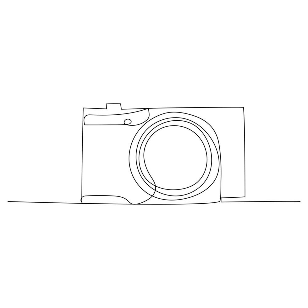 doorlopend single lijn camera een lijn kunst tekening illustratie kunst Aan camera vector