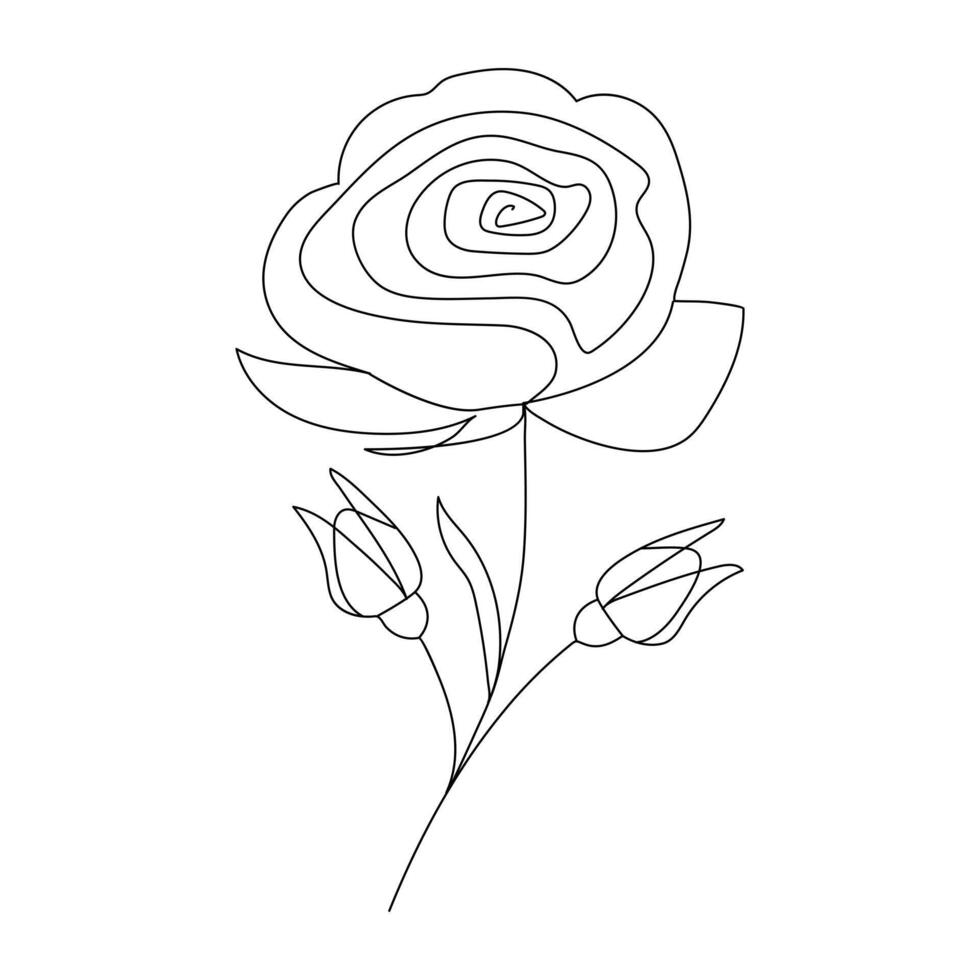 doorlopend single een lijn roos ontwerp hand- getrokken tekening rozen lijn kunst illustratie vector