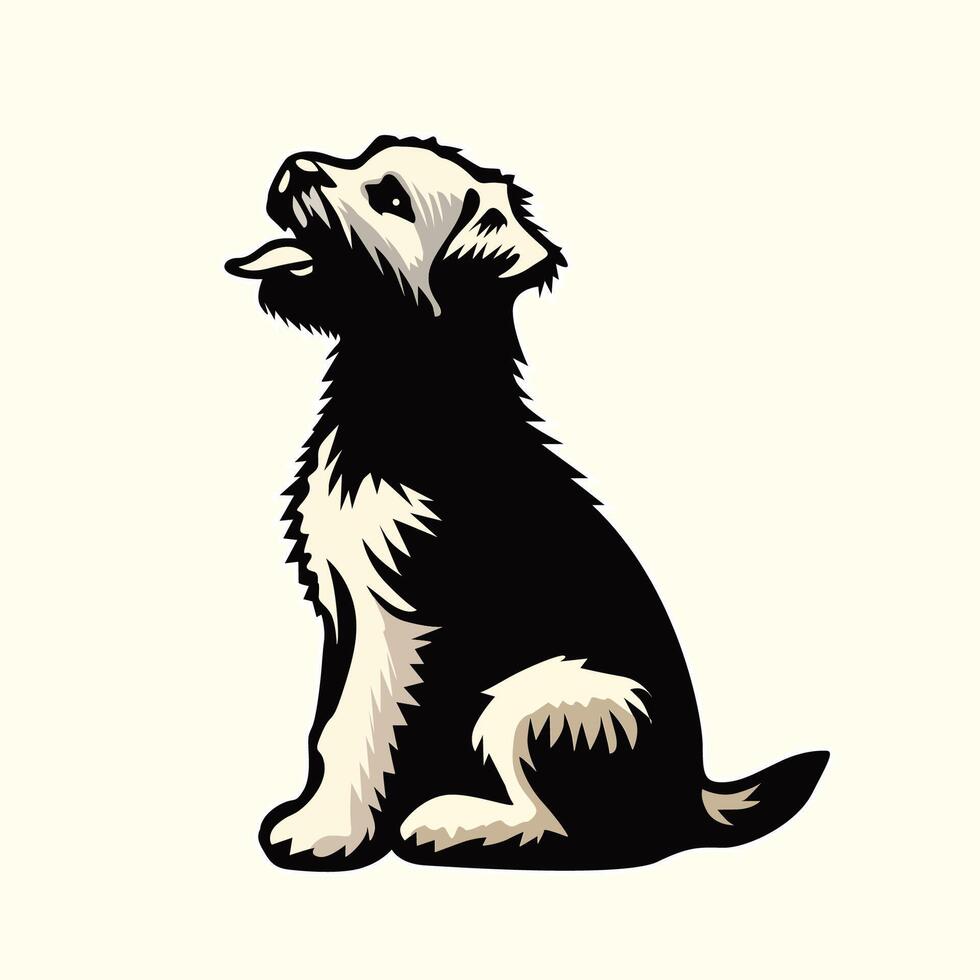 ai gegenereerd grens terriër hond illustratie vector