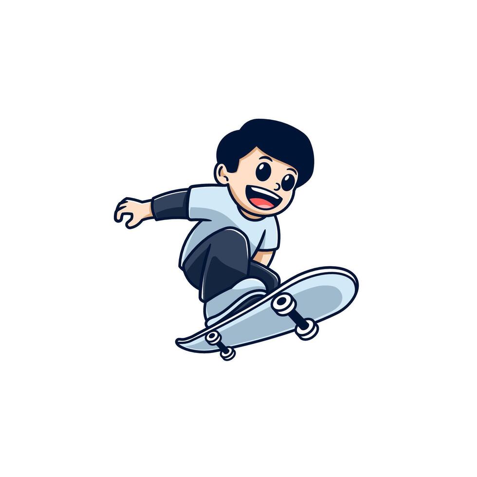 jongen spelen skateboard 8 vector