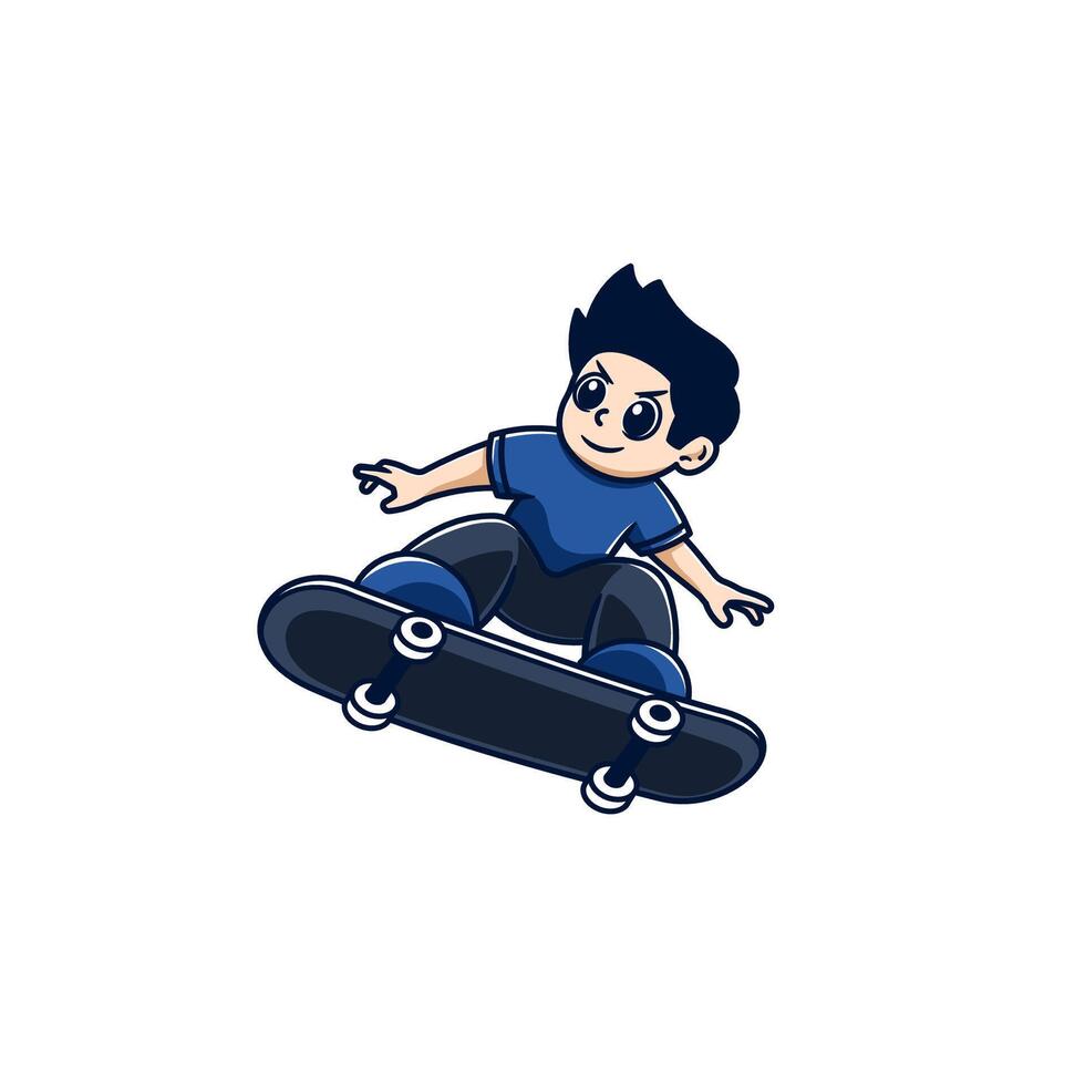jongen spelen skateboard 6 vector
