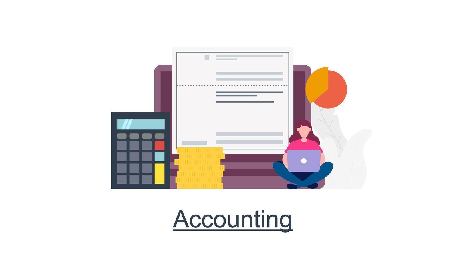 accounting en controle onderhoud voor bedrijf, begroting planning, omzet berekening concept vector