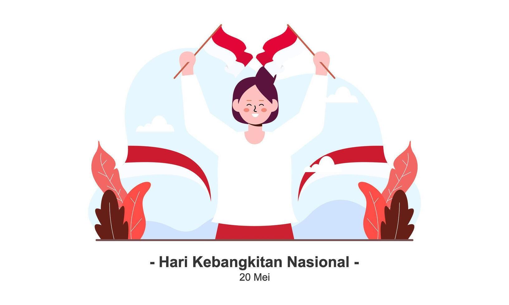 hari kebangkitan nasional 20 mei. vertaling mei 20, nationaal ontwaken dag van Indonesië vector