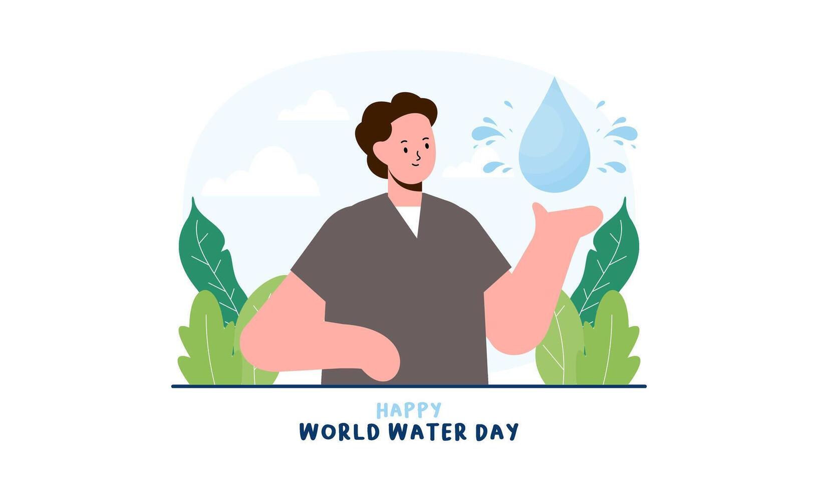 gelukkig Internationale water dag. vieren wereld water dag vector