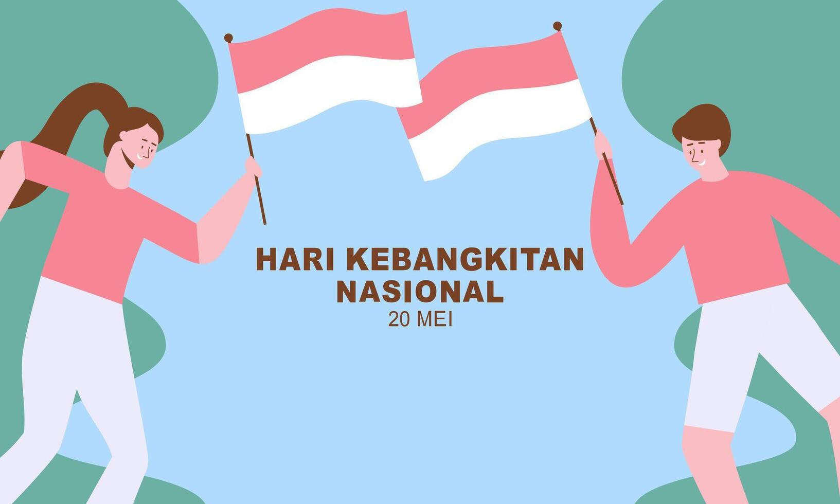 hari kebangkitan nasional 20 mei. vertaling mei 20, nationaal ontwaken dag van Indonesië vector