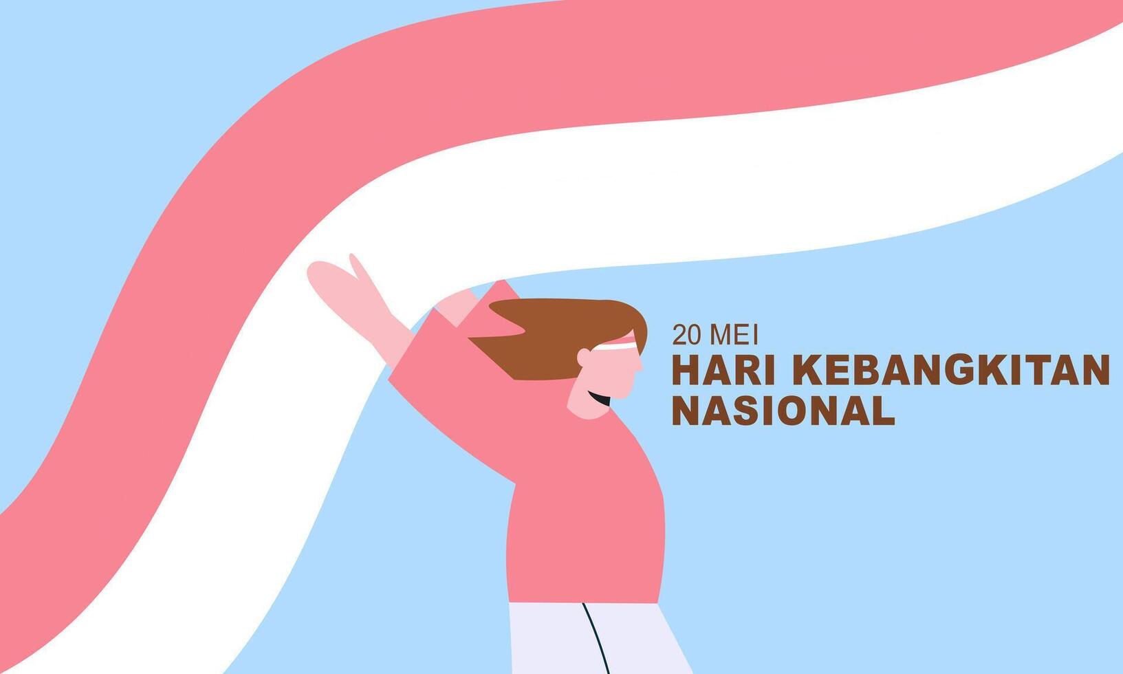 hari kebangkitan nasional 20 mei. vertaling mei 20, nationaal ontwaken dag van Indonesië vector