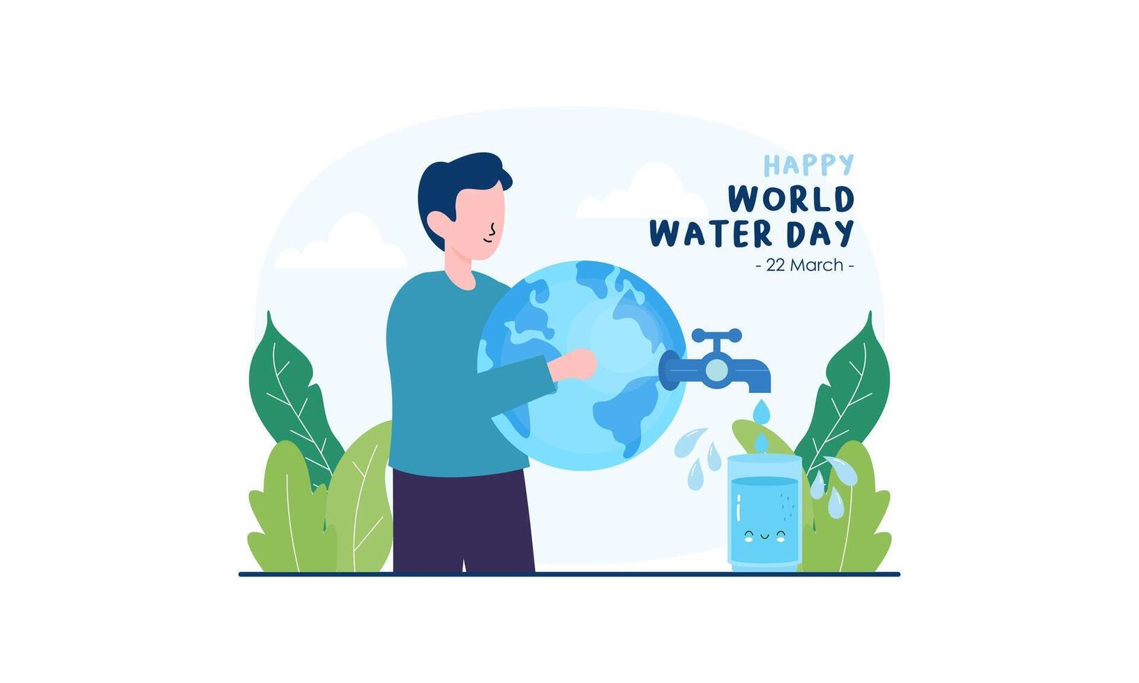 gelukkig Internationale water dag. vieren wereld water dag vector