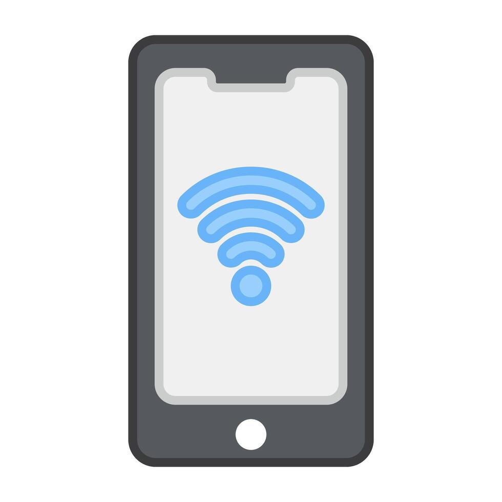 Wifi signaal binnen smartphone, icoon van mobiel Wifi vector