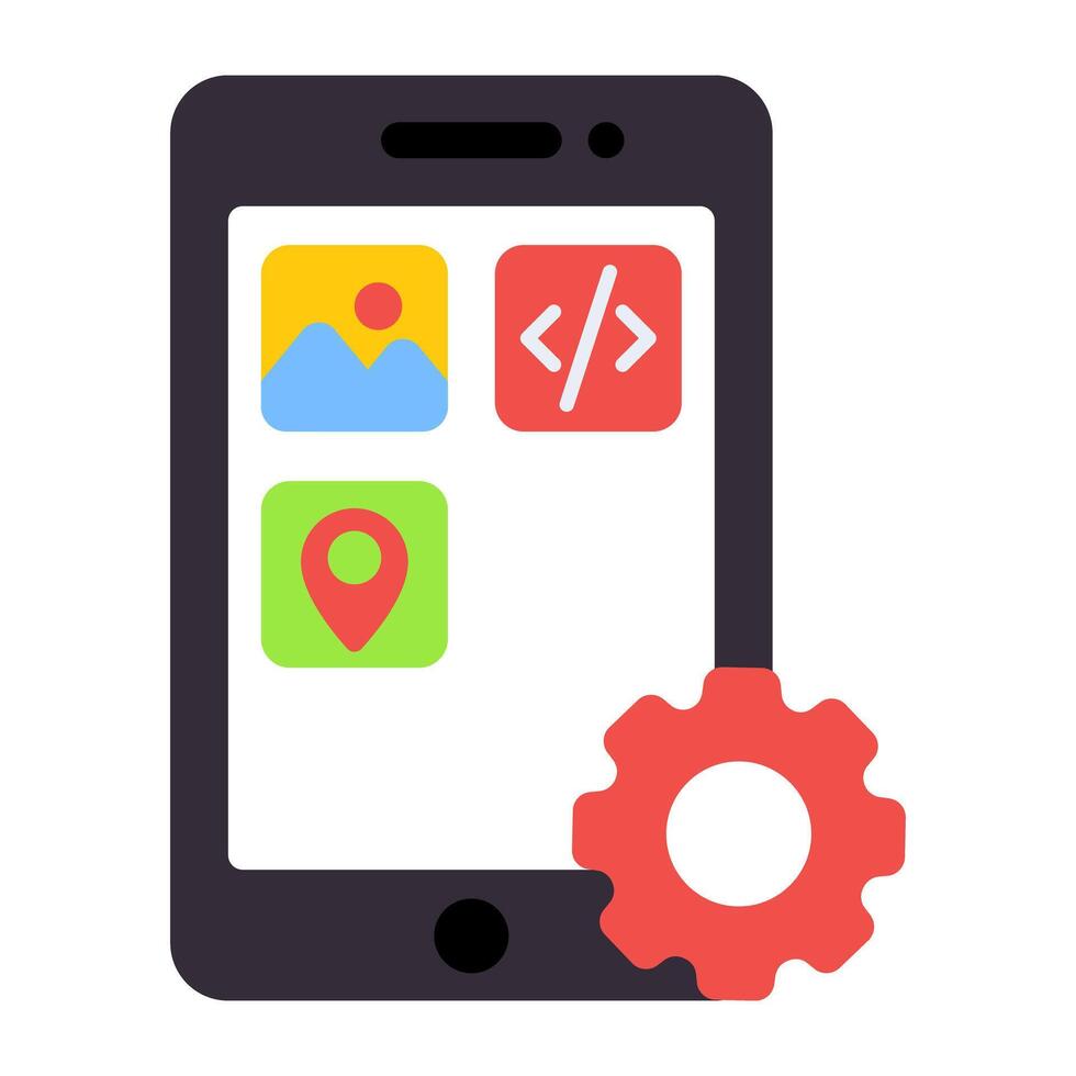 een vlak ontwerp, icoon van app ontwikkeling vector