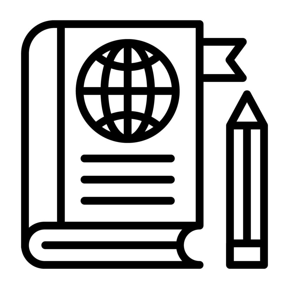 een schets ontwerp icoon van atlas boek vector