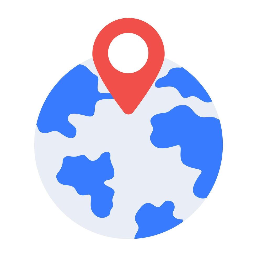 een vlak ontwerp, icoon van globaal kaart vector