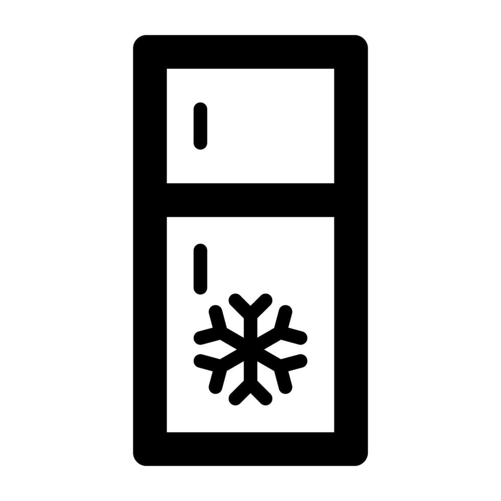 icoon van koelkast, een glyph ontwerp vector