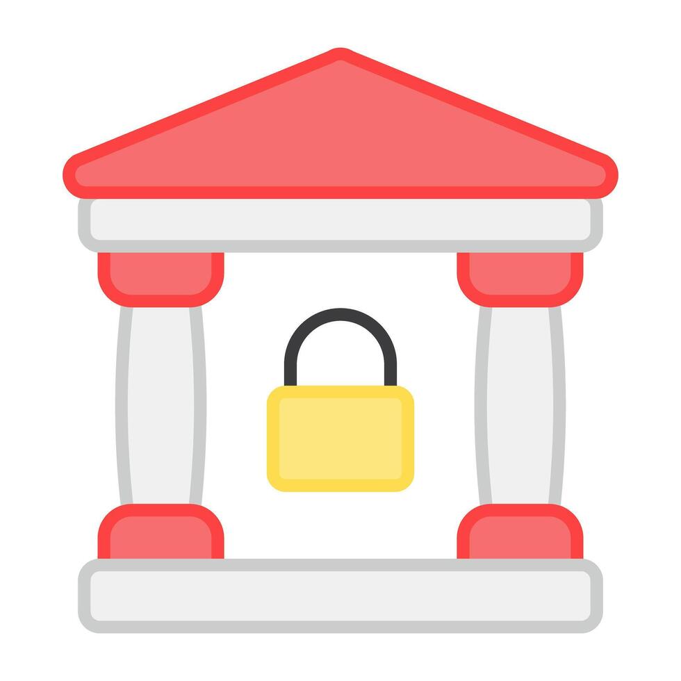 een vlak ontwerp, icoon van bank veiligheid vector
