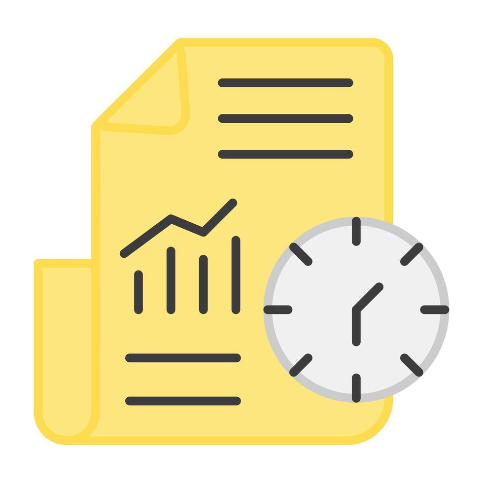 klembord document met klok, project deadline icoon vector