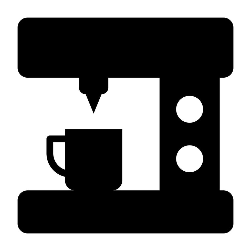 een solide ontwerp, icoon van koffie machine vector