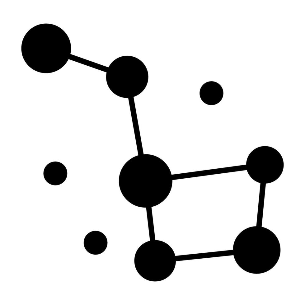 een glyph ontwerp, icoon van sterrenbeeld vector